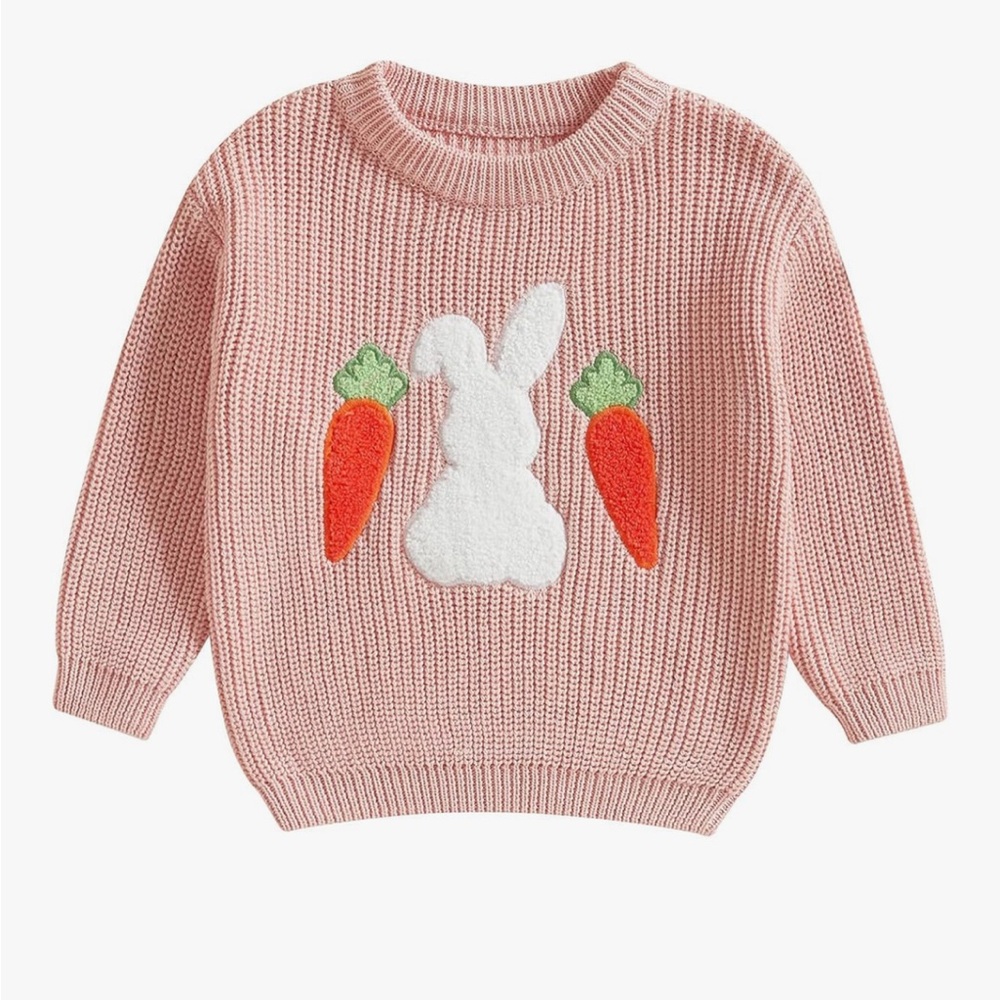 Pink Bunny Knit Sweater for Kids 6-12 Months